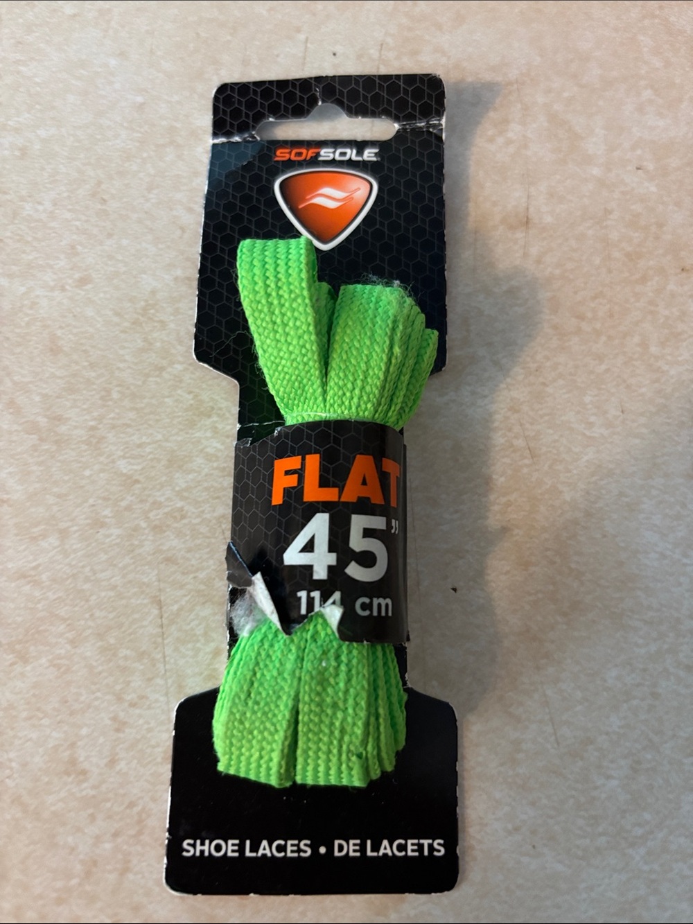 Flat 45" Neon Green Shoe Laces